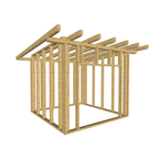 Bauplan Gartenhaus 39 3D-Ansicht schräg von vorn