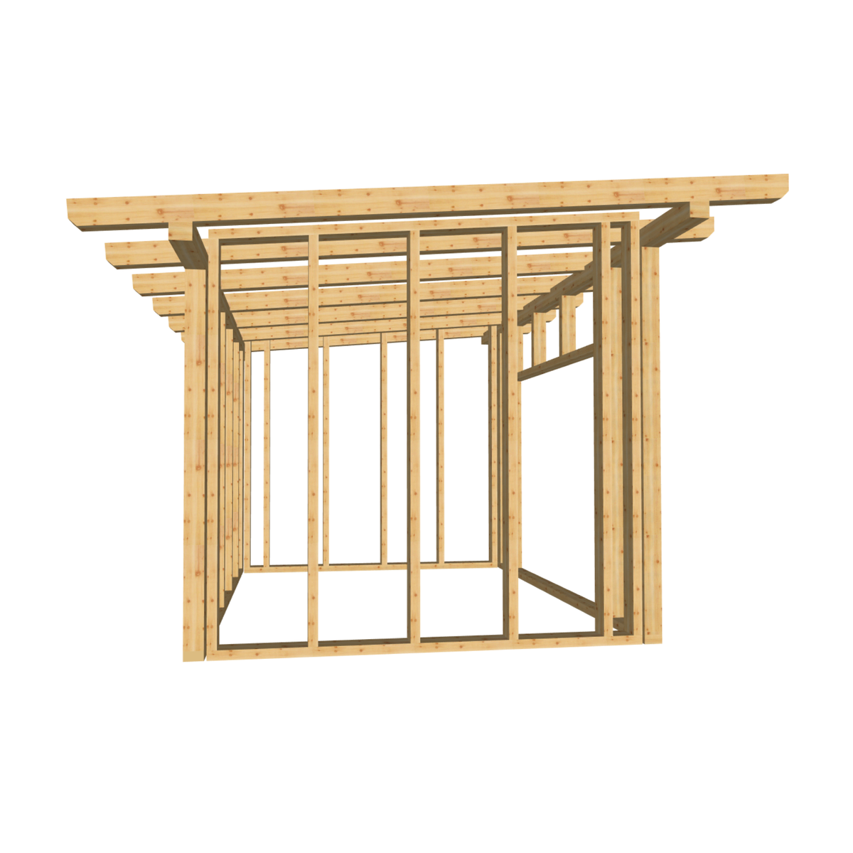 Bauplan Gartenhaus 39 3D-Frontansicht