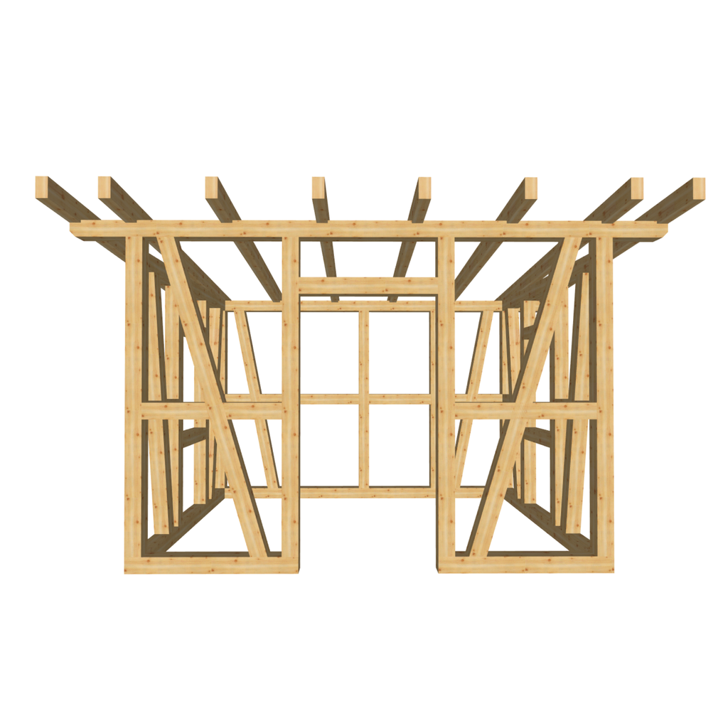 Bauplan Gartenhaus 3 3D-Frontansicht