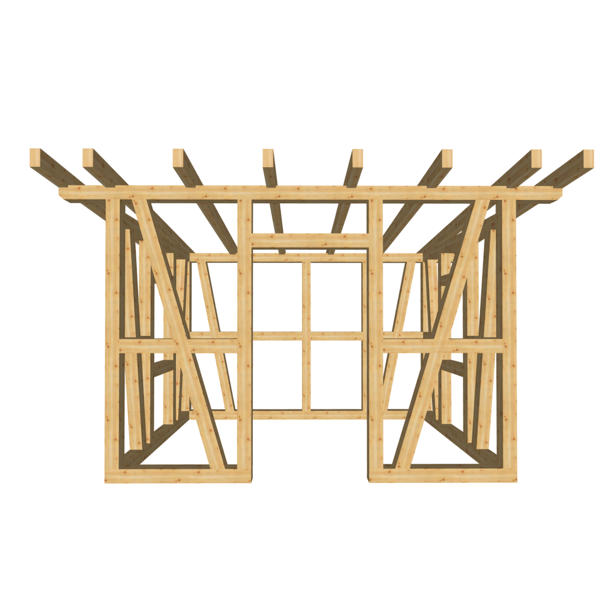 Bauplan Gartenhaus 3 3D-Frontansicht