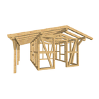 Bauplan Gartenhaus 40 3D-Ansicht schräg von vorn