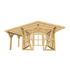 Bauplan Gartenhaus 40 3D-Frontansicht