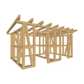 Bauplan Gartenhaus 41 3D-Ansicht schräg von vorn