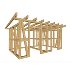 Bauplan Gartenhaus 41 3D-Ansicht schräg von vorn