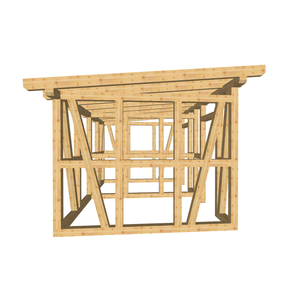 Bauplan Gartenhaus 41 3D-Frontansicht