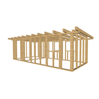 Bauplan Gartenhaus 42 3D-Ansicht schräg von vorn