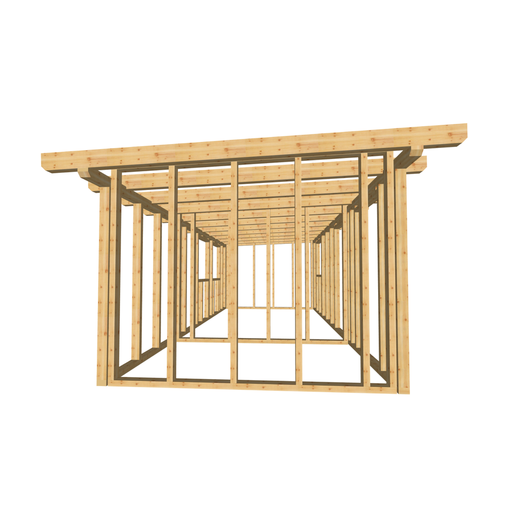 Bauplan Gartenhaus 42 3D-Frontansicht