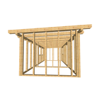 Bauplan Gartenhaus 42 3D-Frontansicht