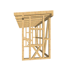 Bauplan Gartenhaus 43 3D-Frontansicht