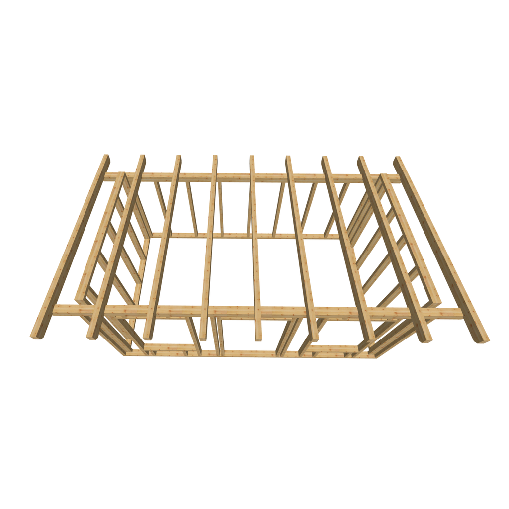 Bauplan Gartenhaus 45 3D-Draufsicht