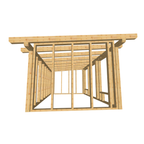 Bauplan Gartenhaus 45 3D-Frontansicht
