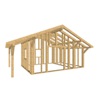 Bauplan Gartenhaus 46 3D-Ansicht schräg von vorn
