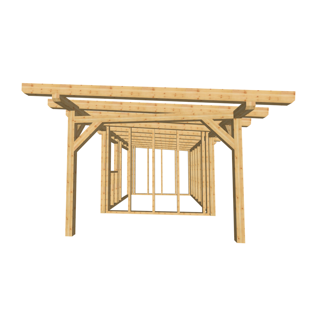 Bauplan Gartenhaus 47 3D-Frontansicht