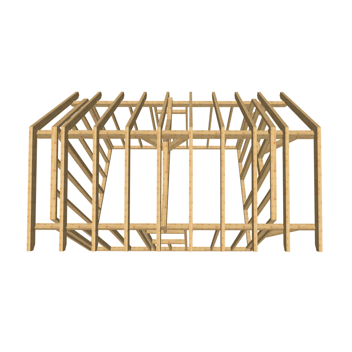 Bauplan Gartenhaus 48 3D-Draufsicht