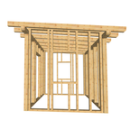 Bauplan Gartenhaus 4 3D-Frontansicht