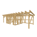 Bauplan Gartenhaus 50 3D-Ansicht schräg von vorn