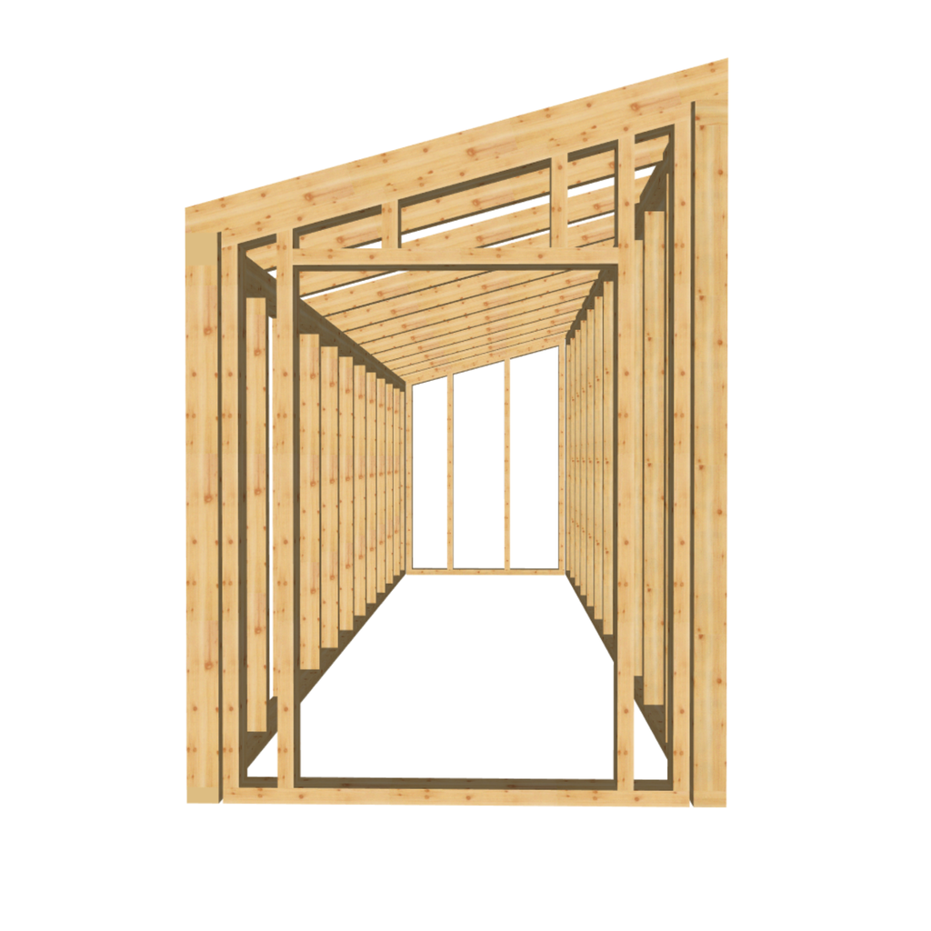 Bauplan Gartenhaus 51 3D-Frontansicht