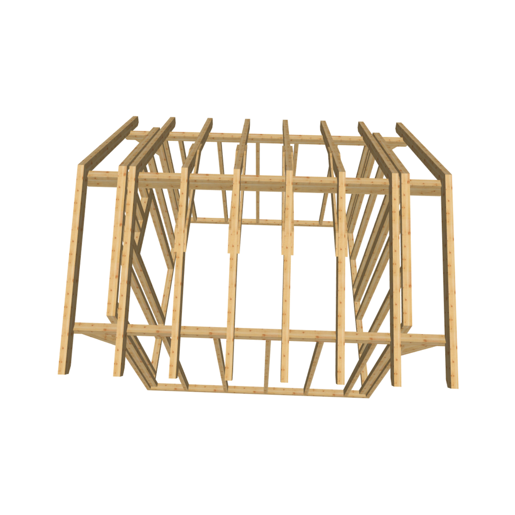 Bauplan Gartenhaus 52 3D-Draufsicht