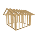 Bauplan Gartenhaus 52 3D-Ansicht schräg von vorn