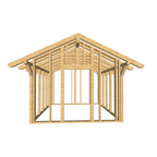 Bauplan Gartenhaus 52 3D-Frontansicht