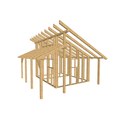 Bauplan Gartenhaus 53 3D-Ansicht schräg von vorn