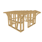 Bauplan Gartenhaus 54 3D-Ansicht schräg von vorn