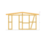 Bauplan Gartenhaus 54 Querschnitt mit Bemaßung
