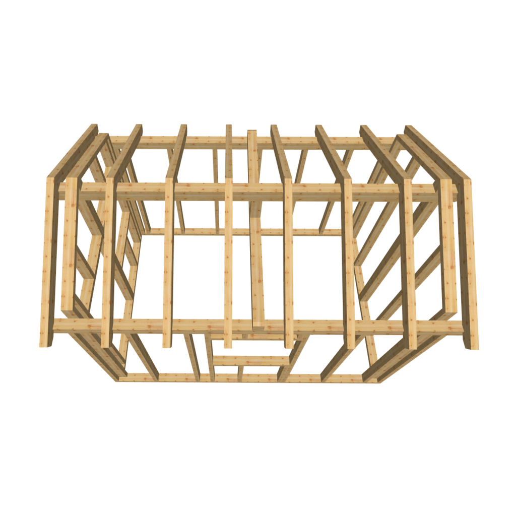 Bauplan Gartenhaus 56 3D-Draufsicht