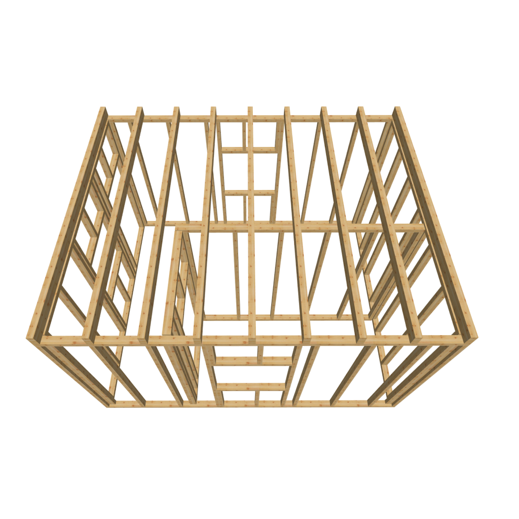 Bauplan Gartenhaus 58 3D-Draufsicht