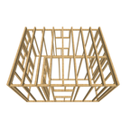 Bauplan Gartenhaus 58 3D-Draufsicht