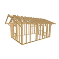 Bauplan Gartenhaus 59 3D-Ansicht schräg von vorn