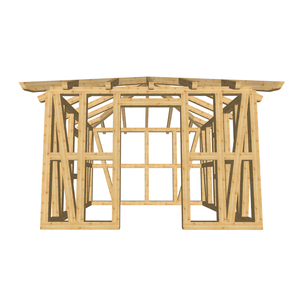 Bauplan Gartenhaus 5 3D-Frontansicht