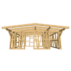 Bauplan Gartenhaus 61 3D-Frontansicht