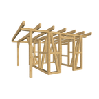 Bauplan Gartenhaus 62 3D-Ansicht schräg von vorn