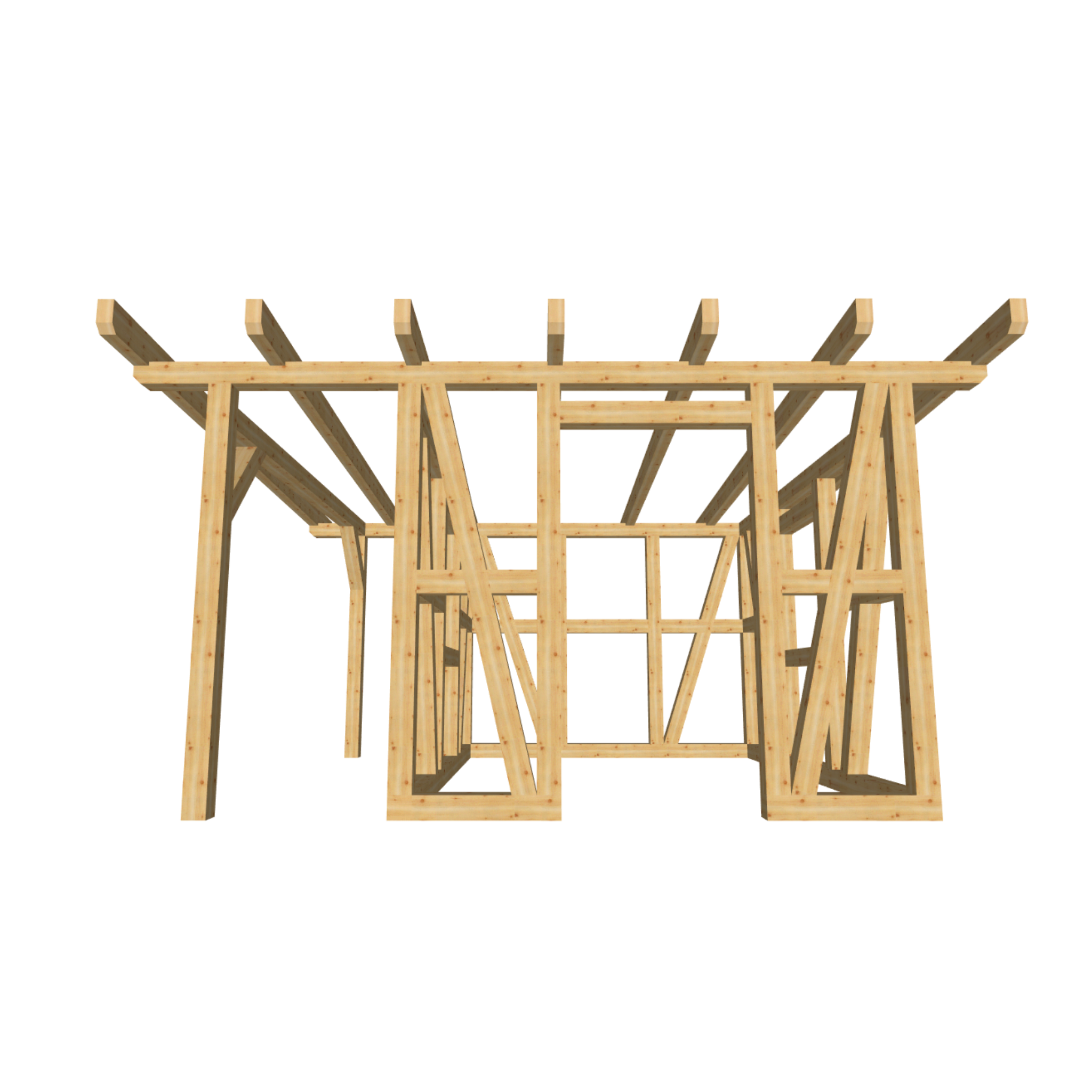 Bauplan Gartenhaus 62 3D-Frontansicht