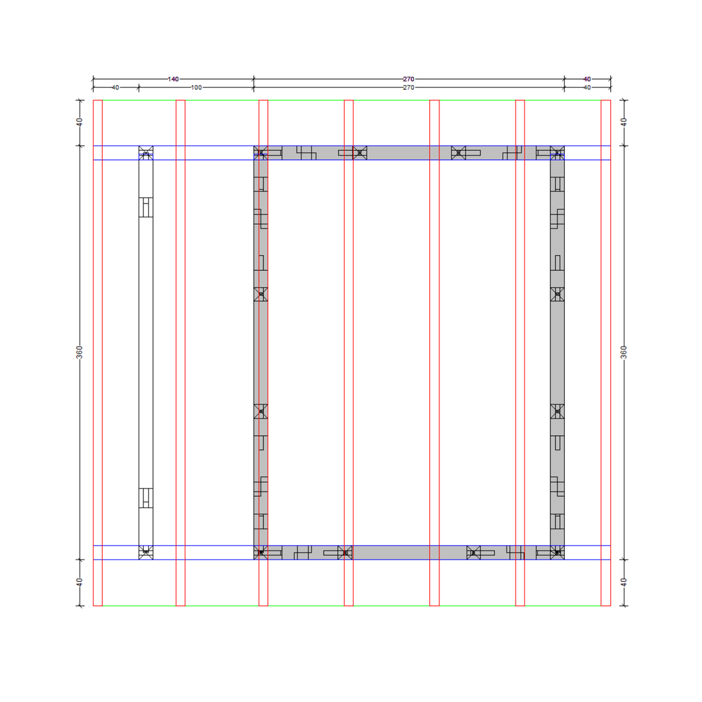 Bauplan Gartenhaus 62 Draufsicht mit Bemaßung