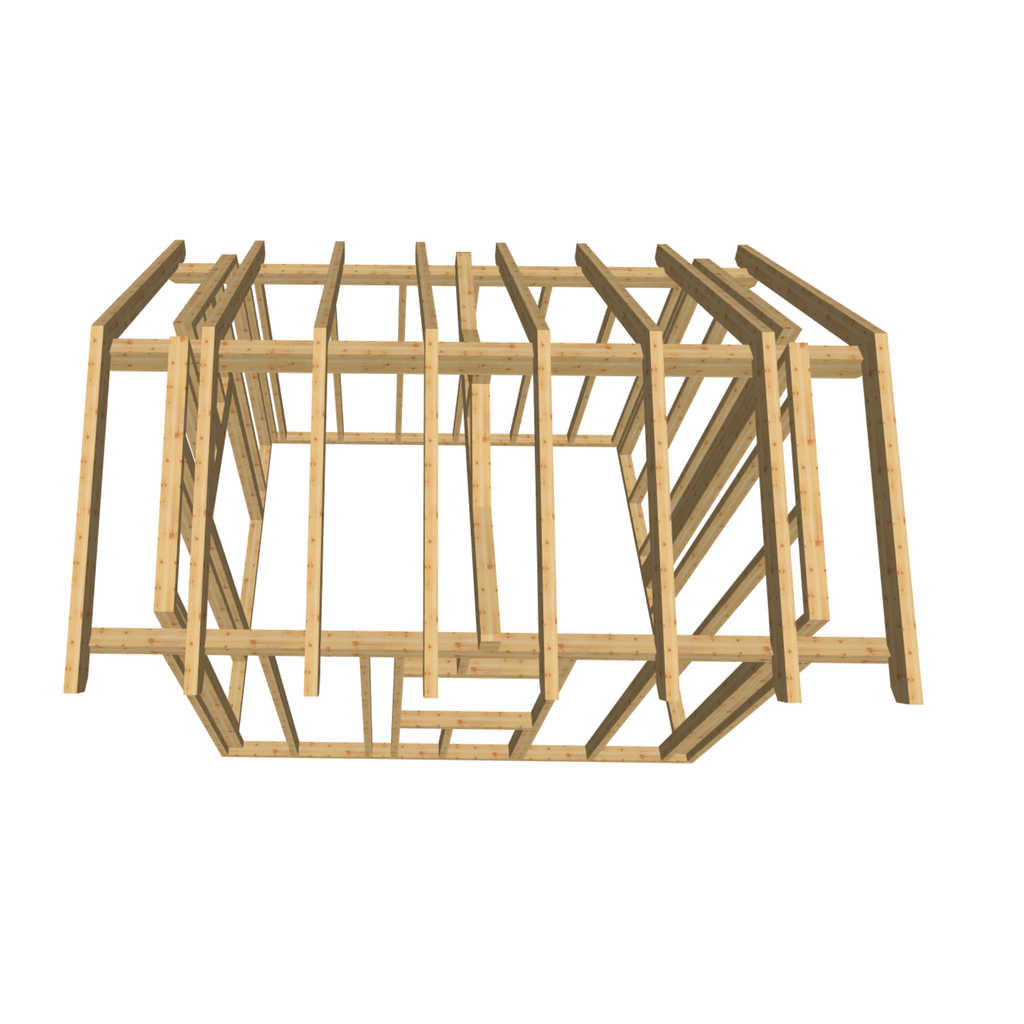 Bauplan Gartenhaus 63 3D-Draufsicht