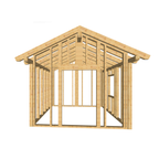Bauplan Gartenhaus 63 3D-Frontansicht