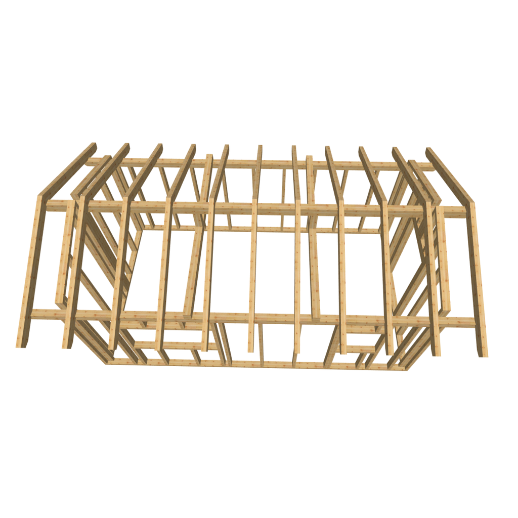Bauplan Gartenhaus 65 3D-Draufsicht