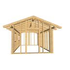 Bauplan Gartenhaus 65 3D-Frontansicht