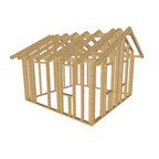 Bauplan Gartenhaus 66 3D-Ansicht schräg von vorn