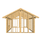 Bauplan Gartenhaus 66 3D-Frontansicht