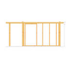 Bauplan Gartenhaus 67 Seitenansicht mit Bemaßung