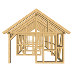 Bauplan Gartenhaus 68 3D-Frontansicht