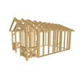 Bauplan Gartenhaus 69 3D-Ansicht schräg von vorn