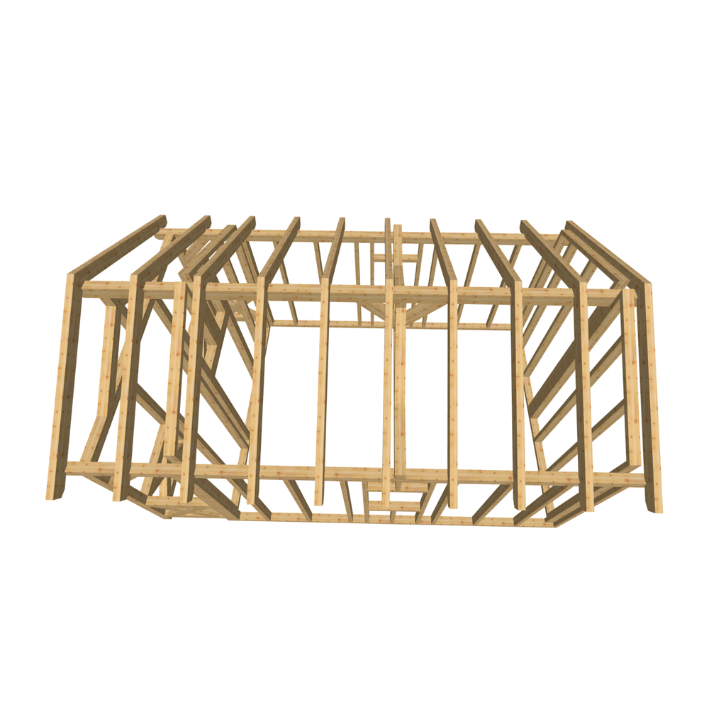 Bauplan Gartenhaus 69 3D-Draufsicht