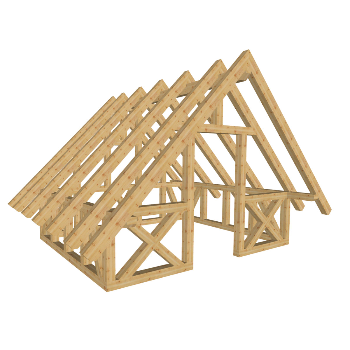 Bauplan Gartenhaus 7 3D-Ansicht schräg von vorn