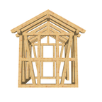 Bauplan Gartenhaus 70 3D-Frontansicht