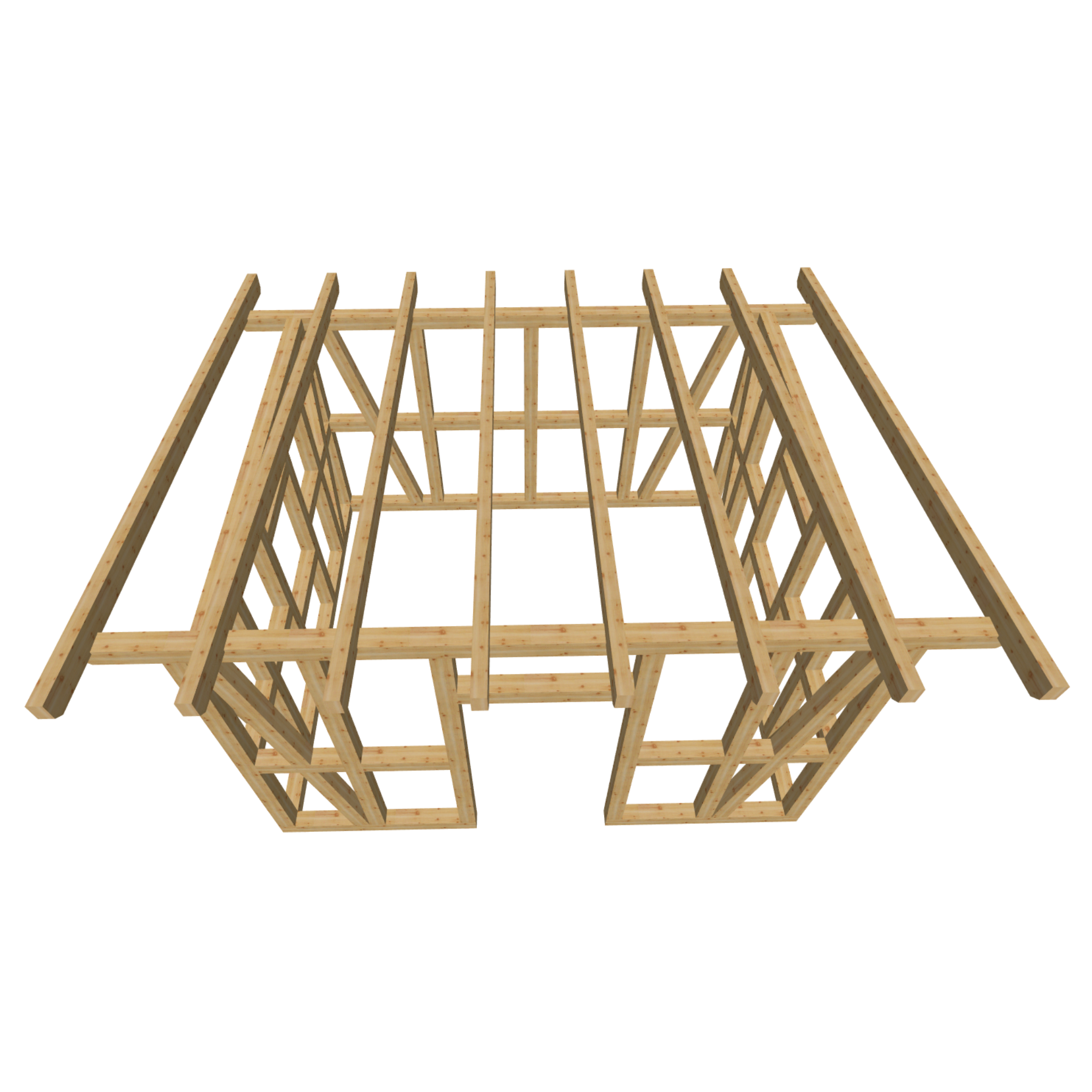 Bauplan Gartenhaus 73 3D-Draufsicht