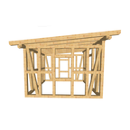 Bauplan Gartenhaus 73 3D-Frontansicht